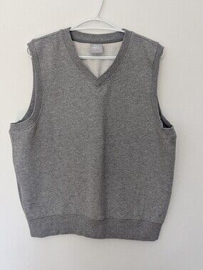 Aritzia Tna Cozy Fleece V-Neck Sweater Vest Heather Grey Preppy  Timeless - M